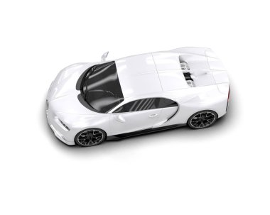 Beyaz zemin üzerinde izole edilmiş 3D resimleme spor araba