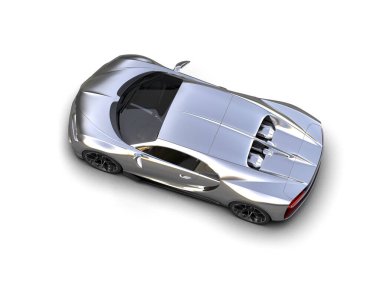 Beyaz zemin üzerinde izole edilmiş 3D resimleme spor araba