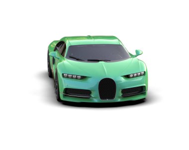 Beyaz zemin üzerinde izole edilmiş 3D resimleme spor araba