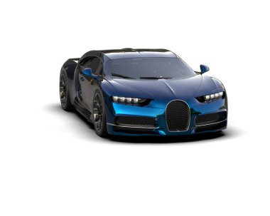 Beyaz zemin üzerinde izole edilmiş 3D resimleme spor araba