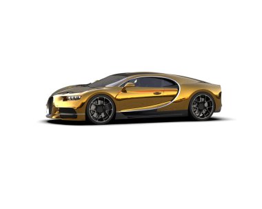 Beyaz zemin üzerinde izole edilmiş 3D resimleme spor araba