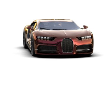 Beyaz zemin üzerinde izole edilmiş 3D resimleme spor araba