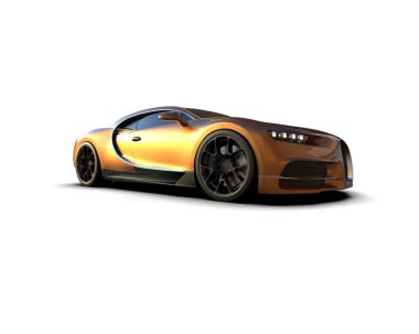 Beyaz zemin üzerinde izole edilmiş 3D resimleme spor araba