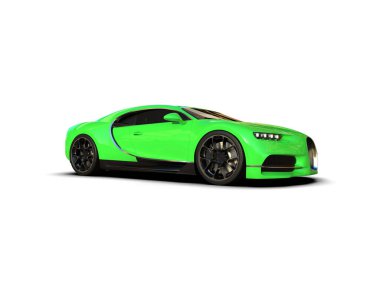 Beyaz zemin üzerinde izole edilmiş 3D resimleme spor araba