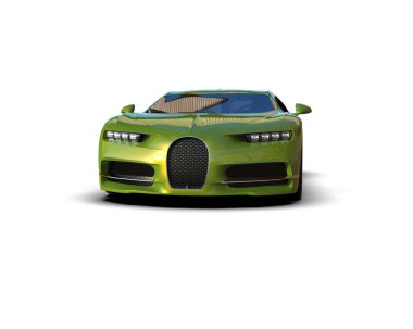 Beyaz zemin üzerinde izole edilmiş 3D resimleme spor araba