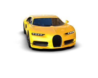 Beyaz zemin üzerinde izole edilmiş 3D resimleme spor araba