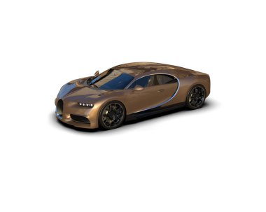 Beyaz zemin üzerinde izole edilmiş 3D resimleme spor araba