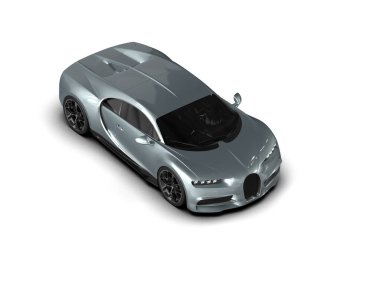 Beyaz zemin üzerinde izole edilmiş 3D resimleme spor araba