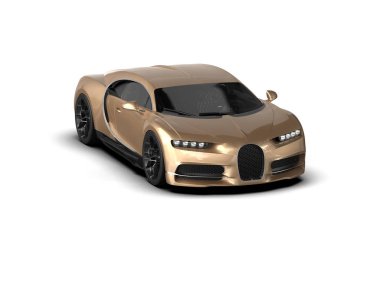 Beyaz zemin üzerinde izole edilmiş 3D resimleme spor araba