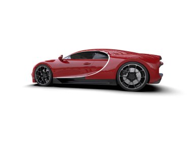 Beyaz zemin üzerinde izole edilmiş 3D resimleme spor araba