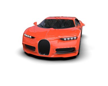 Beyaz zemin üzerinde izole edilmiş 3D resimleme spor araba