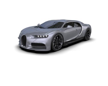 Beyaz zemin üzerinde izole edilmiş 3D resimleme spor araba