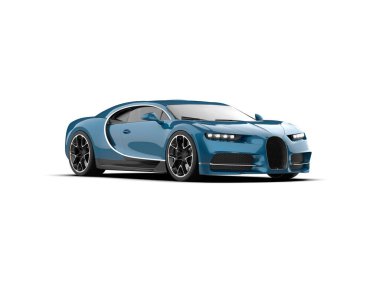 Beyaz zemin üzerinde izole edilmiş 3D resimleme spor araba