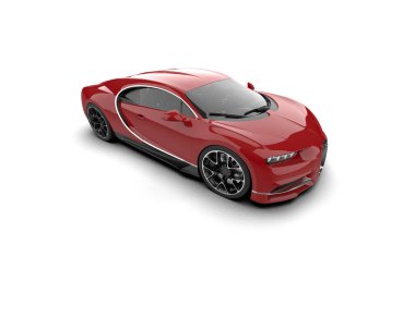 Beyaz zemin üzerinde izole edilmiş 3D resimleme spor araba