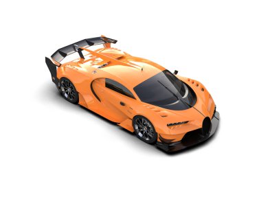 Beyaz zemin üzerinde izole edilmiş 3D resimleme spor araba