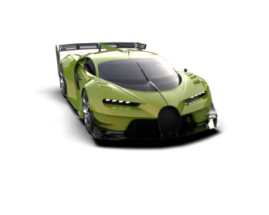 Beyaz zemin üzerinde izole edilmiş 3D resimleme spor araba