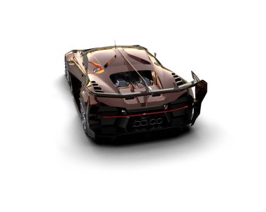 Beyaz zemin üzerinde izole edilmiş 3D resimleme spor araba