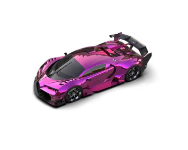 Beyaz zemin üzerinde izole edilmiş 3D resimleme spor araba