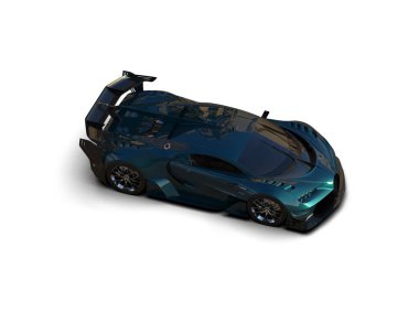 Beyaz zemin üzerinde izole edilmiş 3D resimleme spor araba