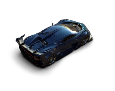 Beyaz zemin üzerinde izole edilmiş 3D resimleme spor araba