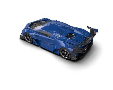 Beyaz zemin üzerinde izole edilmiş 3D resimleme spor araba