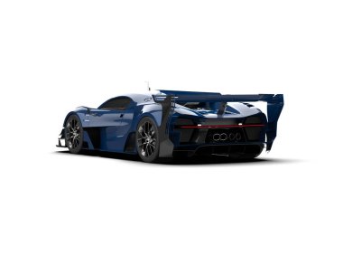 Beyaz zemin üzerinde izole edilmiş 3D resimleme spor araba