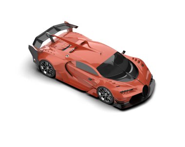 Beyaz zemin üzerinde izole edilmiş 3D resimleme spor araba