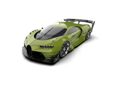 Beyaz zemin üzerinde izole edilmiş 3D resimleme spor araba