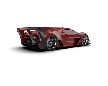 Beyaz zemin üzerinde izole edilmiş 3D resimleme spor araba