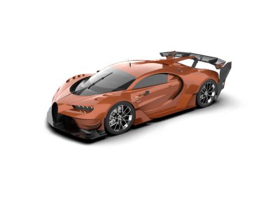 Beyaz zemin üzerinde izole edilmiş 3D resimleme spor araba