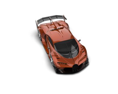 Beyaz zemin üzerinde izole edilmiş 3D resimleme spor araba