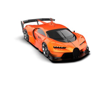 Beyaz zemin üzerinde izole edilmiş 3D resimleme spor araba