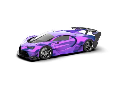 Beyaz zemin üzerinde izole edilmiş 3D resimleme spor araba