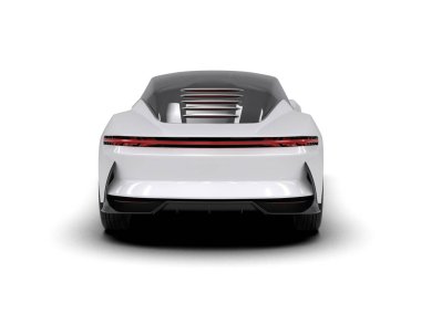 Beyaz zemin üzerinde izole edilmiş 3D resimleme spor araba