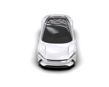 Beyaz zemin üzerinde izole edilmiş 3D resimleme spor araba