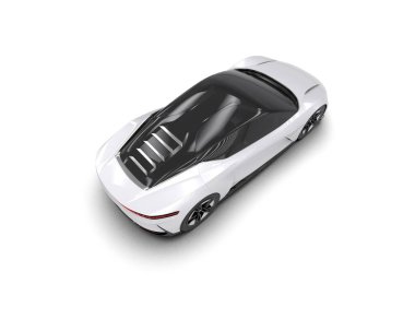 Beyaz zemin üzerinde izole edilmiş 3D resimleme spor araba