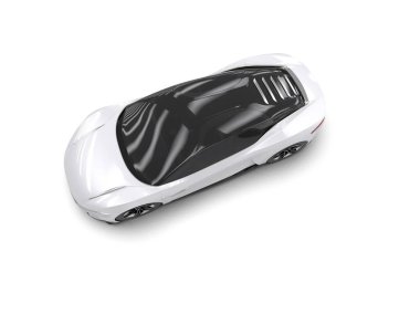 Beyaz zemin üzerinde izole edilmiş 3D resimleme spor araba