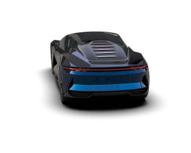 Beyaz zemin üzerinde izole edilmiş 3D resimleme spor araba