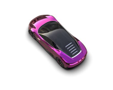 Beyaz zemin üzerinde izole edilmiş 3D resimleme spor araba