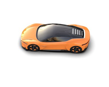 Beyaz zemin üzerinde izole edilmiş 3D resimleme spor araba