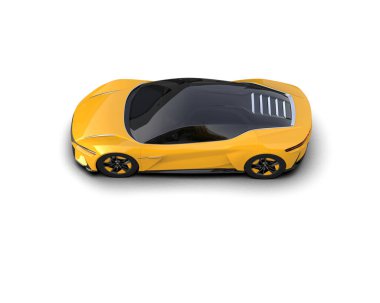 Beyaz zemin üzerinde izole edilmiş 3D resimleme spor araba