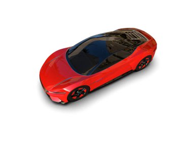 Beyaz zemin üzerinde izole edilmiş 3D resimleme spor araba