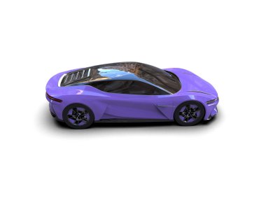 Beyaz zemin üzerinde izole edilmiş 3D resimleme spor araba