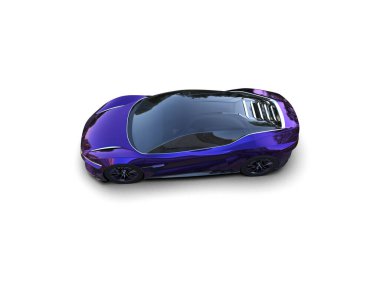 Beyaz zemin üzerinde izole edilmiş 3D resimleme spor araba