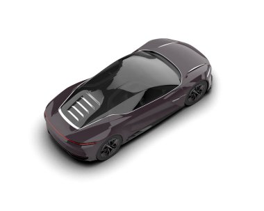 Beyaz zemin üzerinde izole edilmiş 3D resimleme spor araba