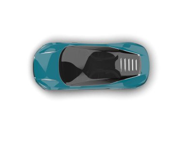 Beyaz zemin üzerinde izole edilmiş 3D resimleme spor araba