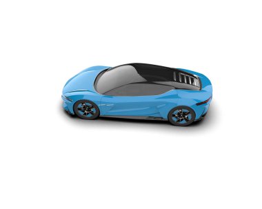 Beyaz zemin üzerinde izole edilmiş 3D resimleme spor araba