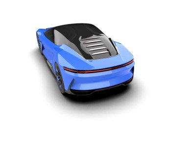 Beyaz zemin üzerinde izole edilmiş 3D resimleme spor araba