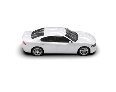 Beyaz zemin üzerinde izole edilmiş 3D resimleme spor araba