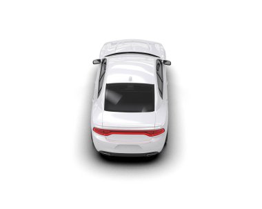 Beyaz zemin üzerinde izole edilmiş 3D resimleme spor araba